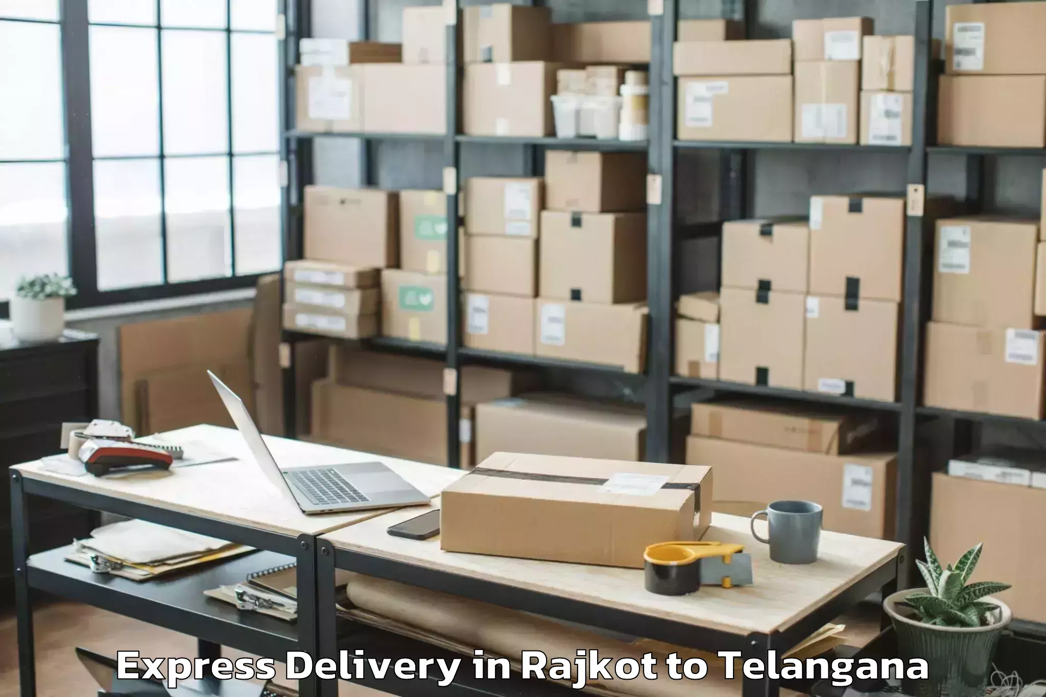 Top Rajkot to Danthalapally Express Delivery Available